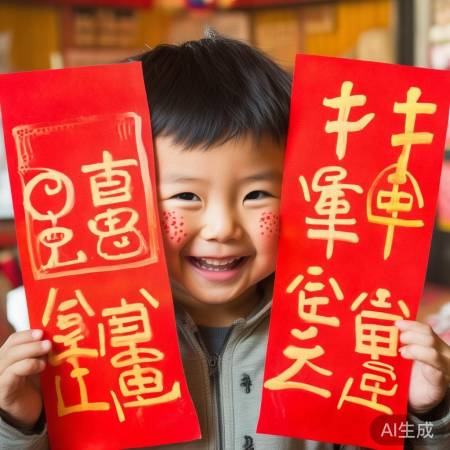 三岁萌娃春联，童趣十足