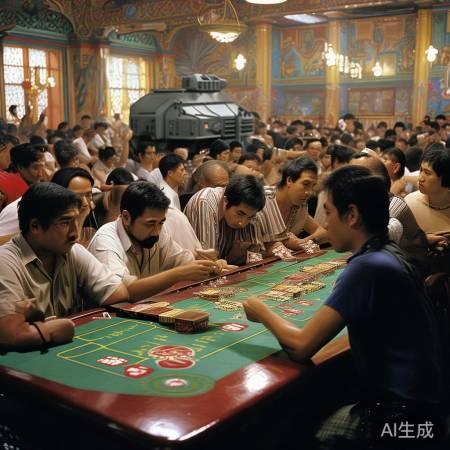 泰军装甲车碾过柬赌场园区牌楼，现场画面曝光