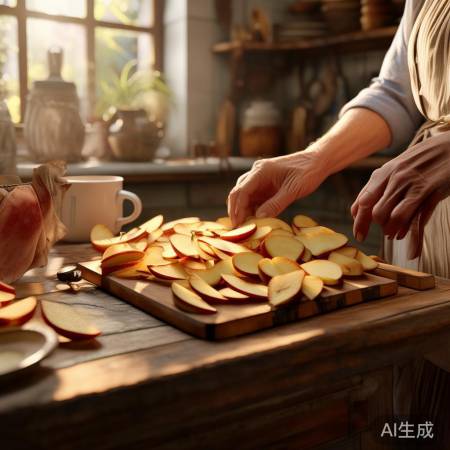 奶奶温馨制作，暖意融融的烤苹果干