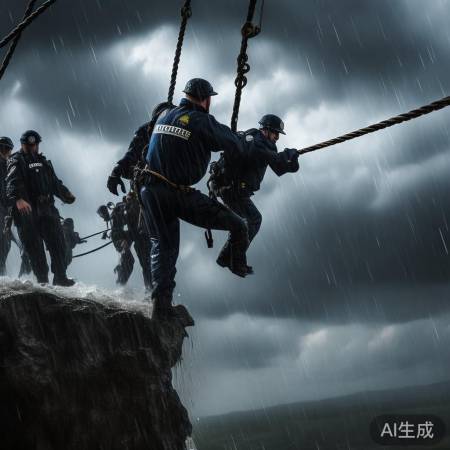 警民齐心，抗险救援