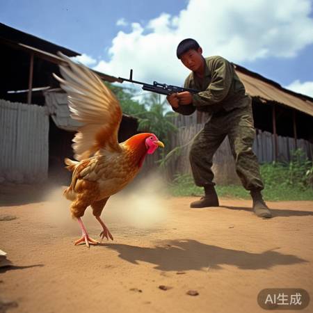 柬埔寨士兵射击意外惊鸡：镜头下的瞬间奇观