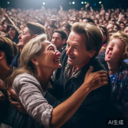 阿姨泪洒现场拥抱明星