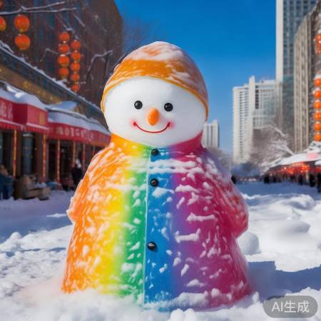 大雪人雨衣乐冬寒