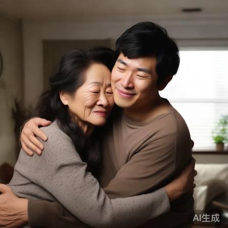 李阿姨与小杰失散多年后重逢