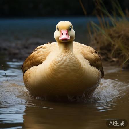 大鹅因体重滑入河沟