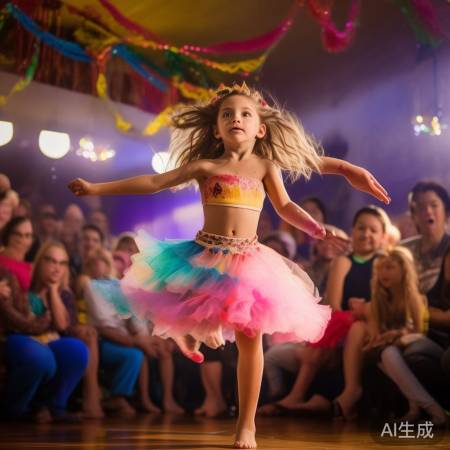 元旦晚会萌娃惊艳全场：7岁女孩与爸爸社会摇共舞