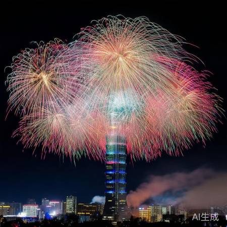 台北101烟火秀，盛况空前