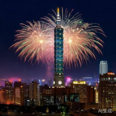 台北101午夜烟花秀