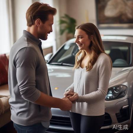 男子情人节送女友豪车帕拉梅拉，浪漫跨年新方式