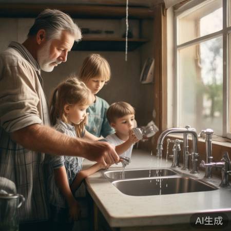 家人吸取教训，牢记关水龙头