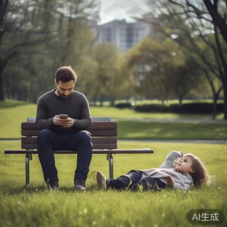 爸爸低头玩手机悲剧：孩子冲上马路遭撞！