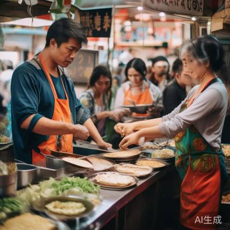 夫妻档小吃摊，团队力量强