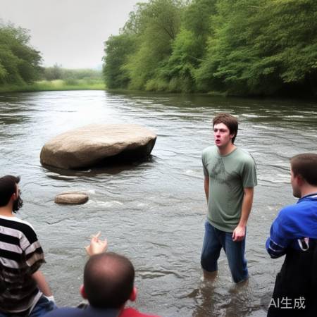 笑话：小伙子跳河落水