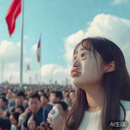 白鹿看升旗泪如雨下，网友直呼感动不已