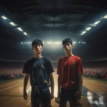 乒乓球赛场：青春拼搏风采