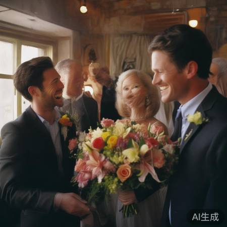 婚礼伴郎捧花传情，温暖感恩时刻