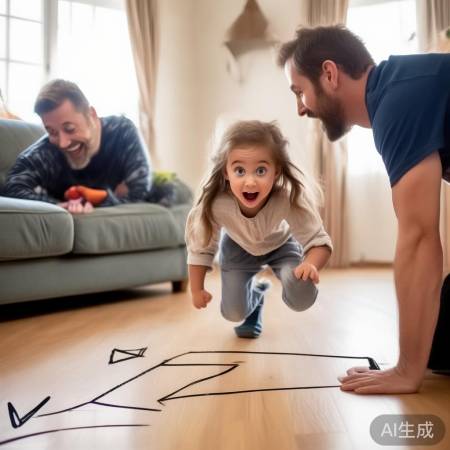 爸爸转箭头整懵女儿，揭秘家庭日常趣味互动