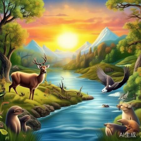 “大自然神奇美丽，珍爱生命多彩