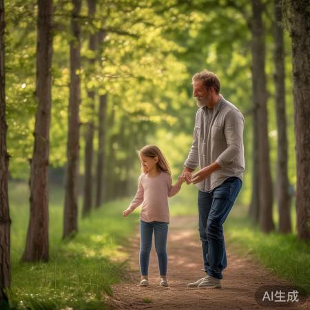 父爱如山，教孩子独立面对风雨