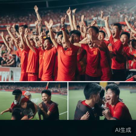 U23国足胜利，全场沸腾