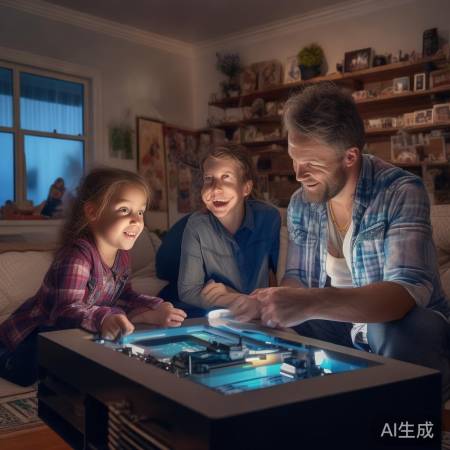 家长协助孩子修电视