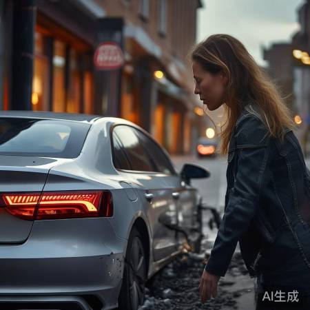 女子倒车不慎撞奥迪 车主建议走保险处理