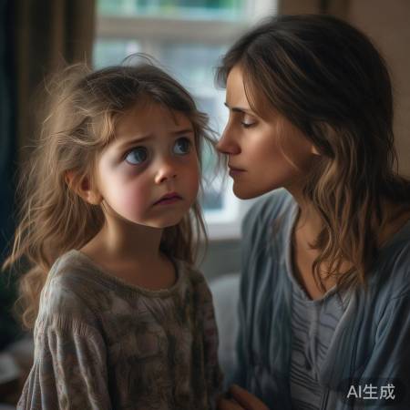 女儿不解眼神，妈妈安慰鼓励