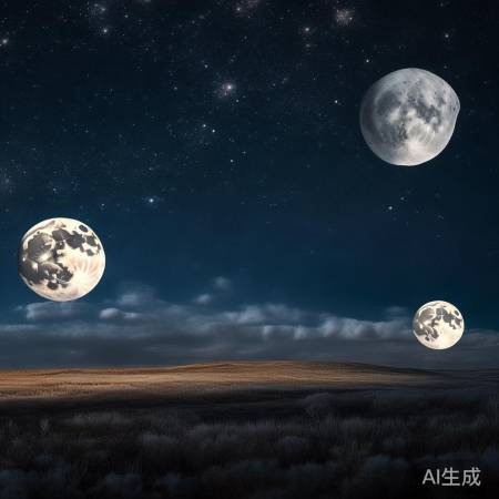 俄罗斯天空罕见奇观：同时出现四轮明月