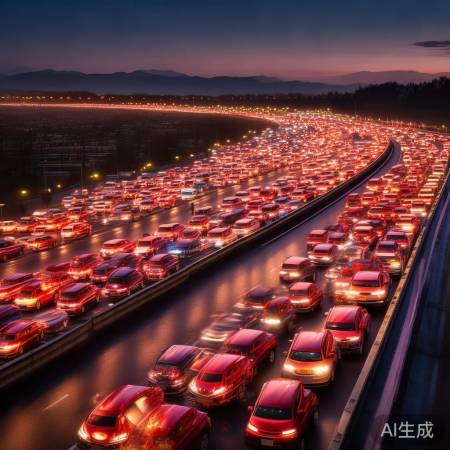 高速返乡长龙壮观