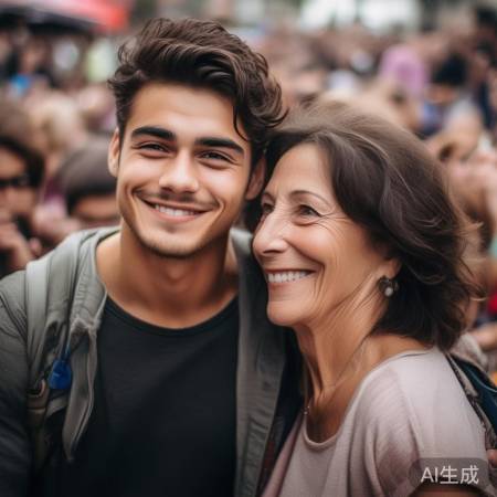 王艳母子颜值高，温馨有爱