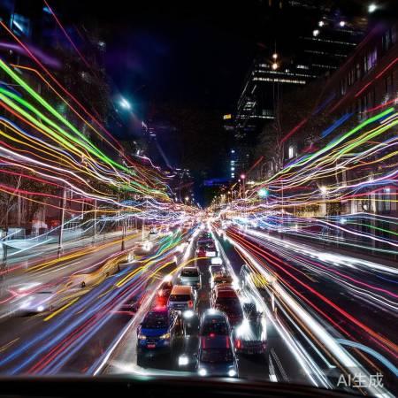 夜空车流狂欢派对