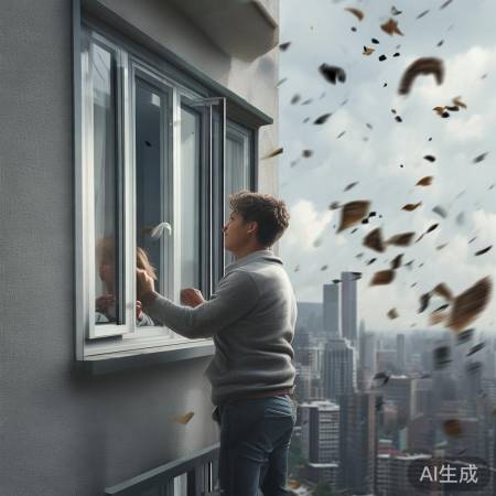 高层住户检查门窗