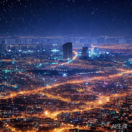 太空视角下的春节灯火：中国万家灯火璀璨夜色