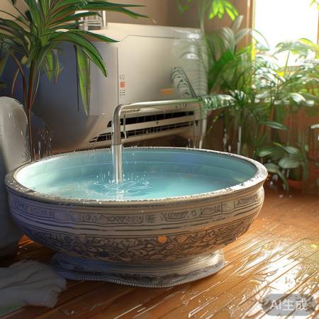 空调旁放水盆，节水又环保。