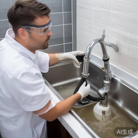 打开排污口，耐心等待污水流出。