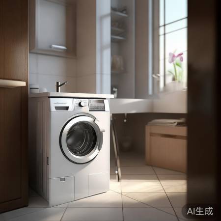 洗衣机阳台整体柜效果图欣赏：简约美观家居搭配