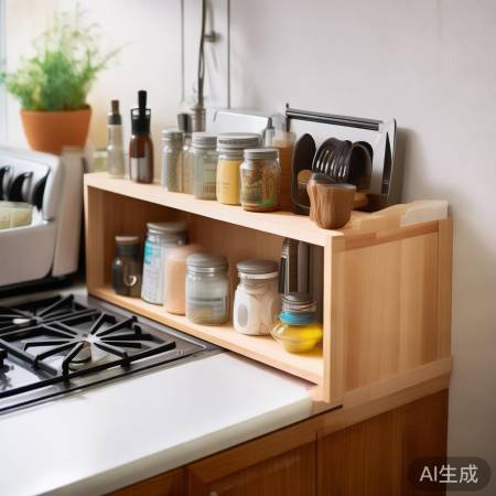 简易安装燃气灶旁置物架