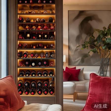 红酒柜，和谐客厅景
