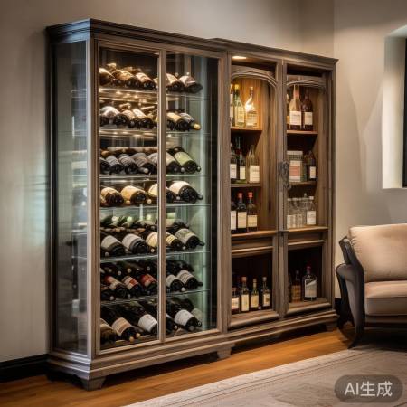 红酒柜与烟酒柜完美组合，打造家庭酒柜新风尚