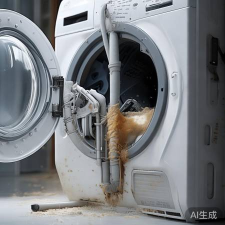 洗衣机工作，检查部件。