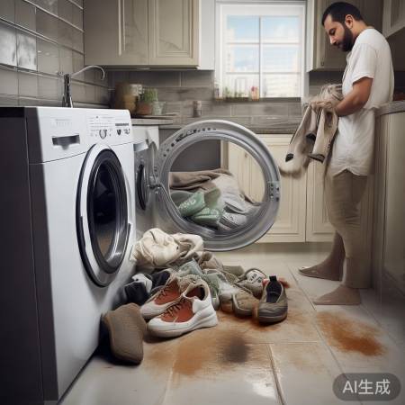 洗衣机非垃圾桶，鞋袜勿混洗